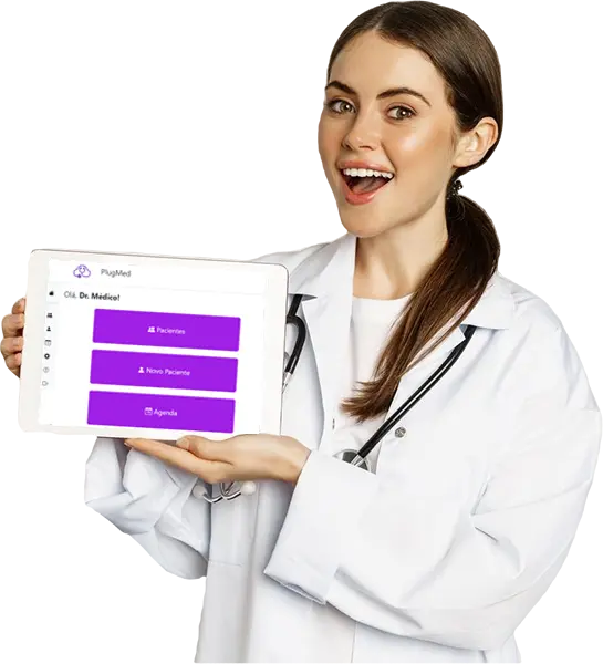Médica com Prontuário Eletrônico ds Plugmed